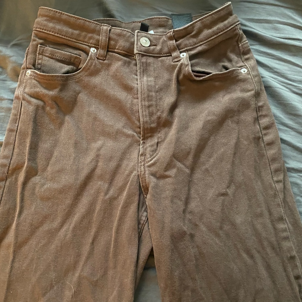 Brown flared pants